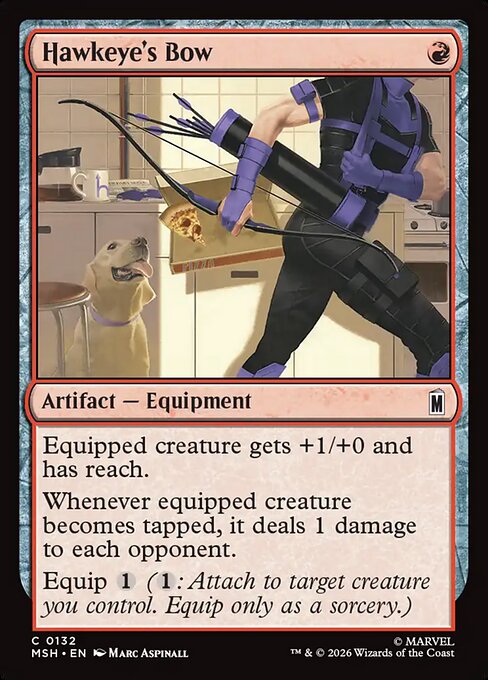 Hawkeye's Bow card from the Marvel Super Heroes set