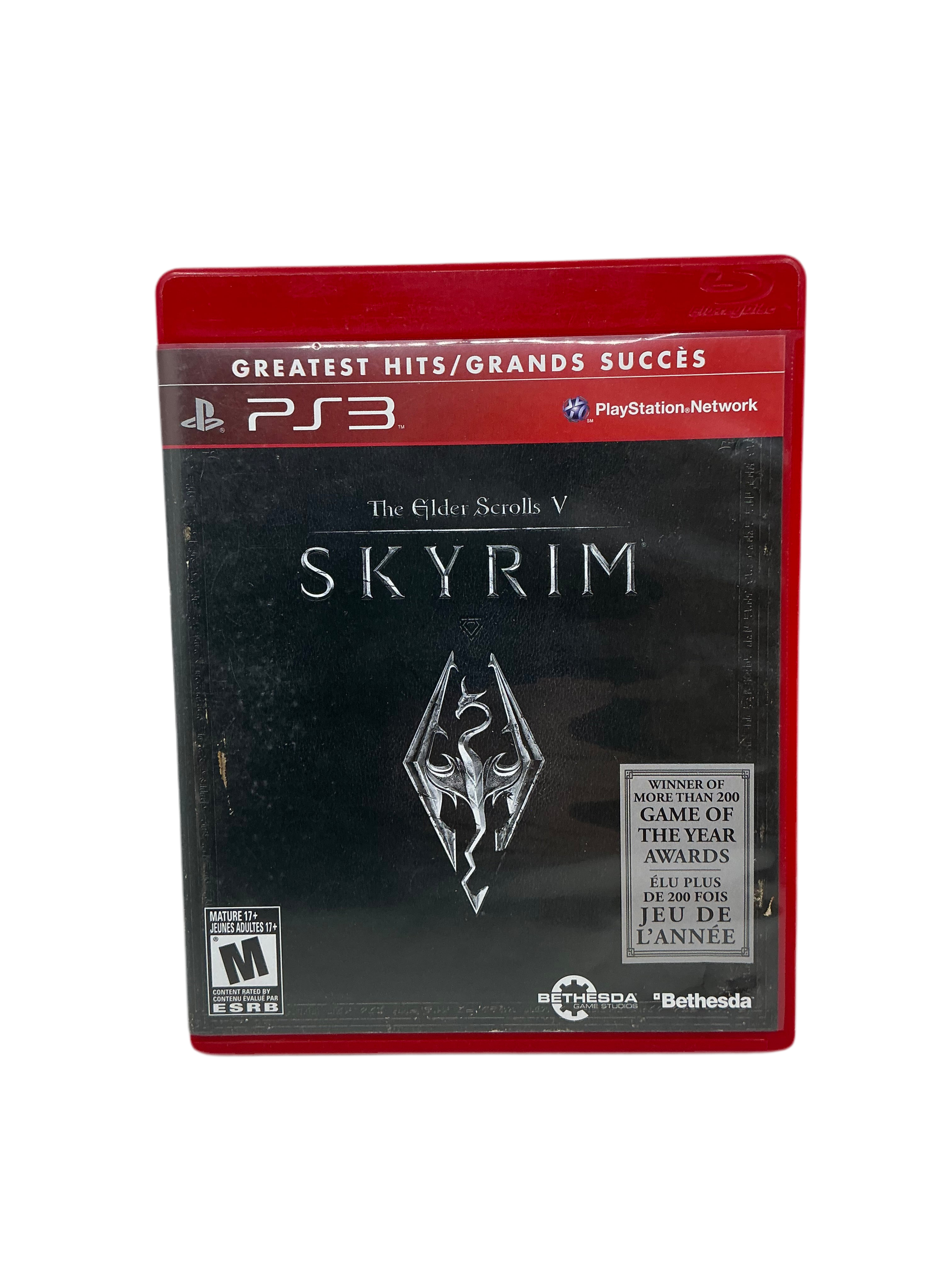 PlayStation 3 game case for 'The Elder Scrolls V: Skyrim' on a white background