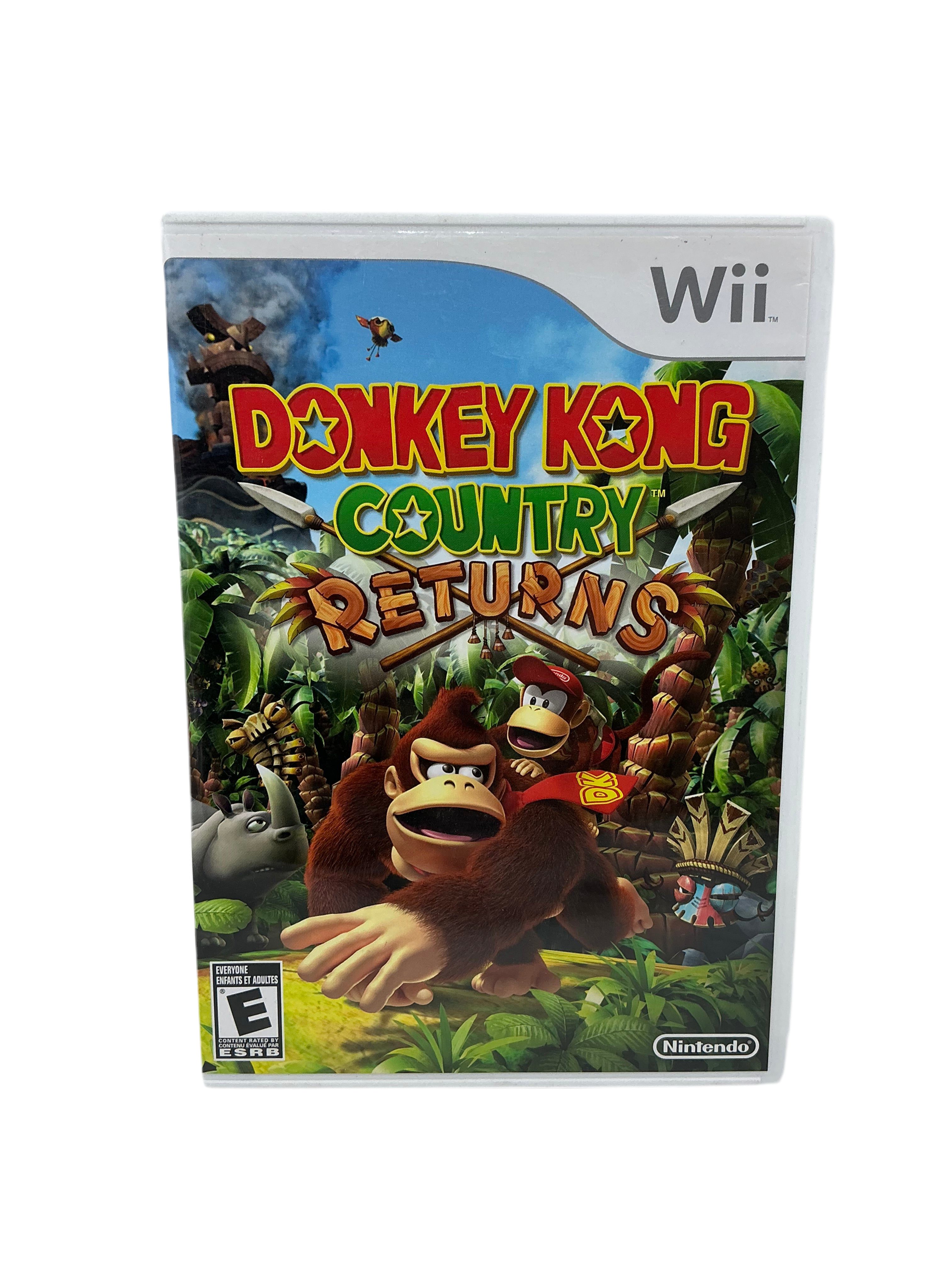 Front of video game case for Donkey Kong Country Returns for Nintendo Wii.