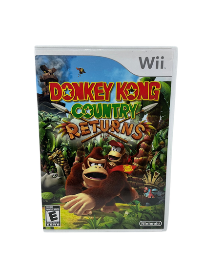 Front of video game case for Donkey Kong Country Returns for Nintendo Wii.
