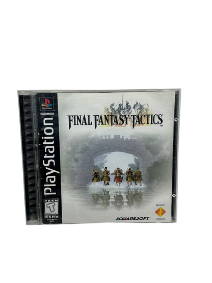 Front of Final Fantasy Tactics game case for Playstation on a transparent background.