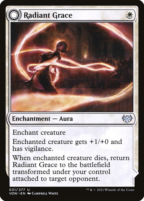 CAD Radiant Grace // Radiant Restraints card from the Innistrad: Crimson Vow set