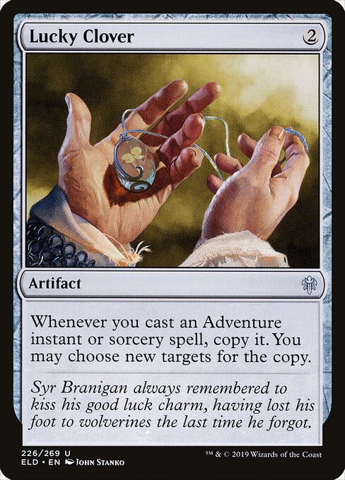 Lucky Clover card from the Throne of Eldraine set