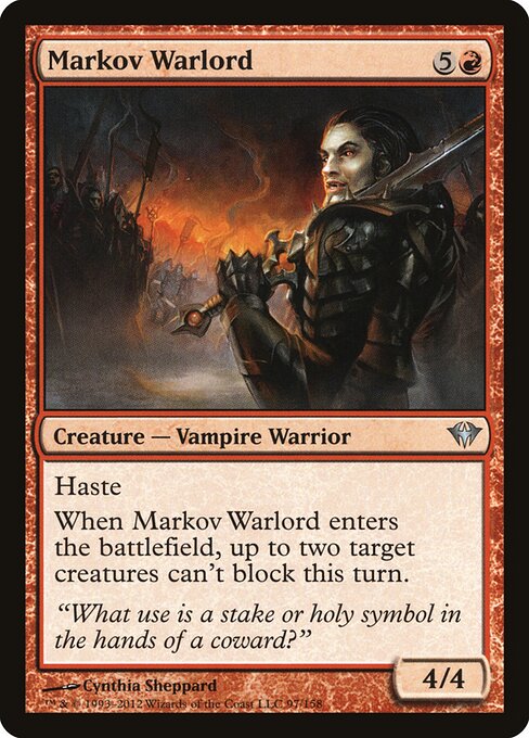Markov Warlord card from the Dark Ascension set