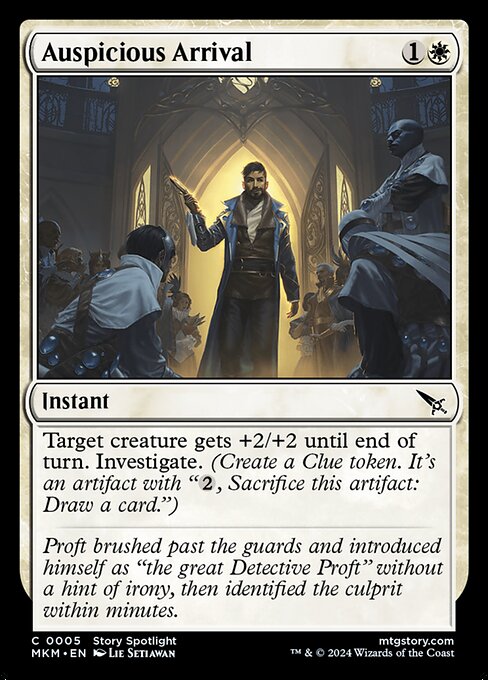 CAD Auspicious Arrival card from the Murders at Karlov Manor set