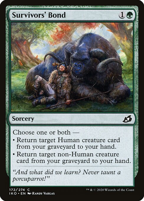 Survivors' Bond card from the Ikoria: Lair of Behemoths set