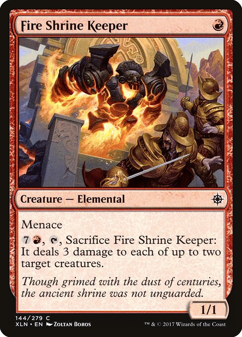 CAD Fire Shrine Keeper card from the Ixalan set