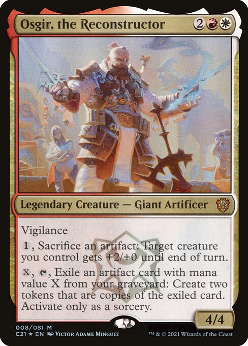  Foil CAD Osgir, the Reconstructor card from the Commander 2021 set