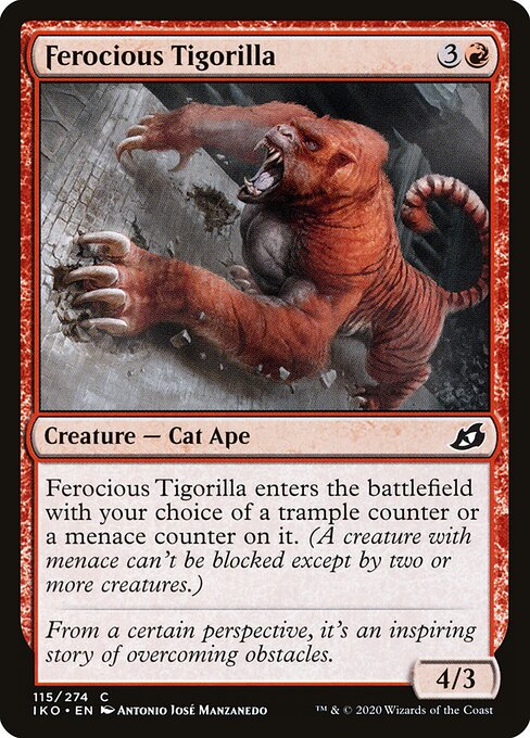 Ferocious Tigorilla card from the Ikoria: Lair of Behemoths set
