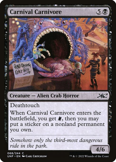 CAD Carnival Carnivore card from the Unfinity set