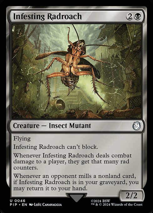 Infesting Radroach card from the Fallout set