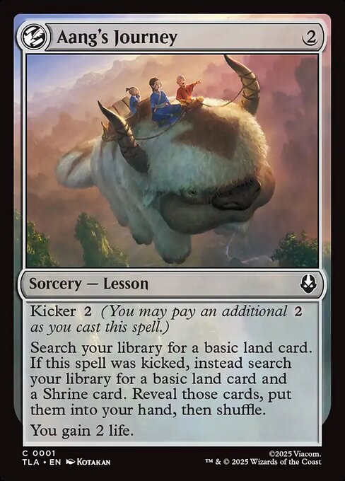 CAD Aang's Journey card from the Avatar: The Last Airbender set