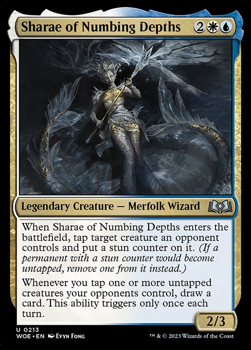  Foil Sharae of Numbing Depths card from the Wilds of Eldraine set