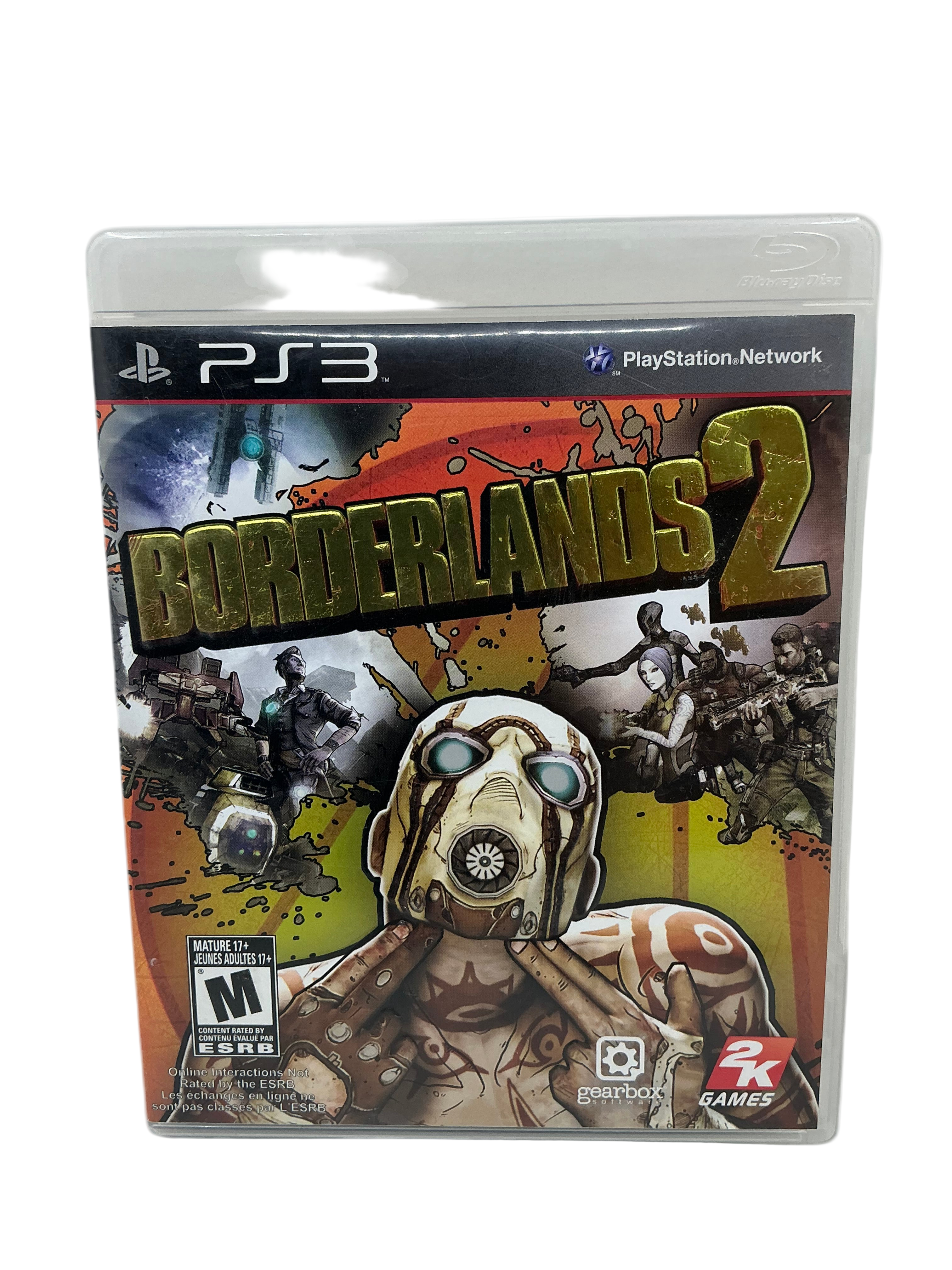 Game case for 'Borderlands 2' on a PlayStation 3 console