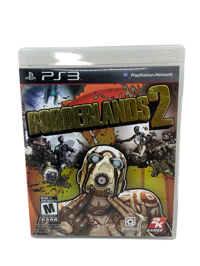 Game case for 'Borderlands 2' on a PlayStation 3 console