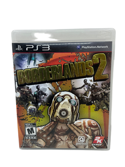 Game case for 'Borderlands 2' on a PlayStation 3 console