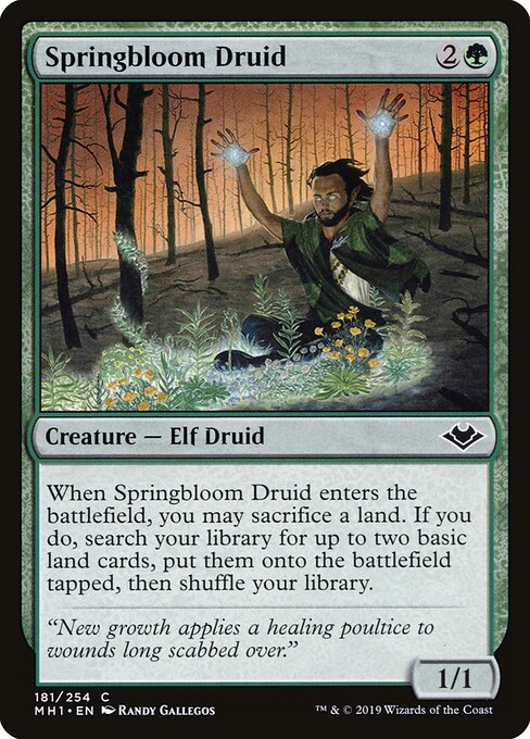 Springbloom Druid card from the Modern Horizons set