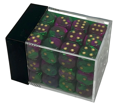 Chessex Gemini® Green-Purple (Gold)