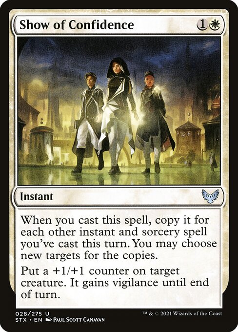  Foil Show of Confidence card from the Strixhaven: School of Mages set
