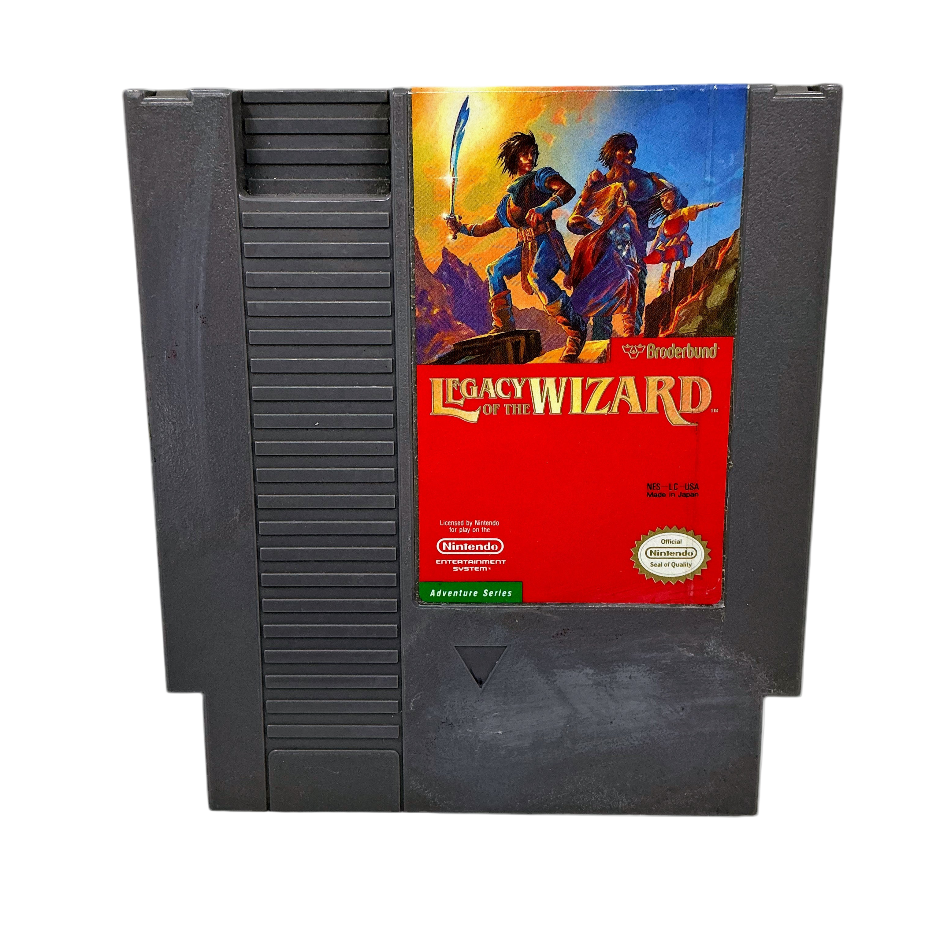 Nintendo Entertainment System game cartridge with 'Legacy of the Wizard' cover art