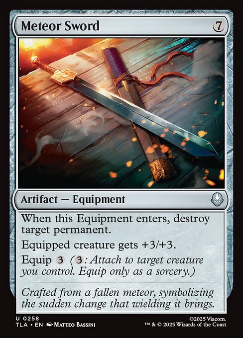  Foil Meteor Sword card from the Avatar: The Last Airbender set