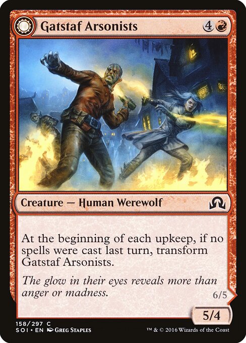 CAD Gatstaf Arsonists // Gatstaf Ravagers card from the Shadows over Innistrad set