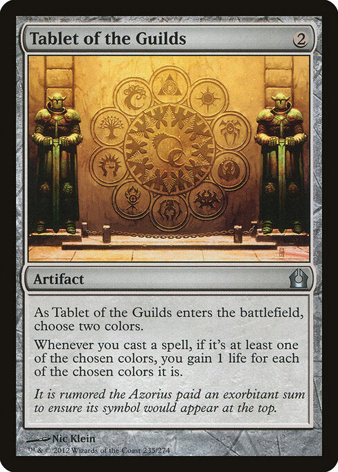 Tablet of the Guilds card from the Return to Ravnica set