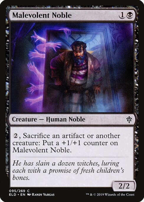  Foil Malevolent Noble card from the Throne of Eldraine set