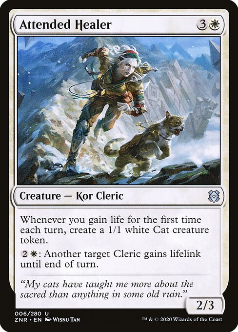  Foil Attended Healer card from the Zendikar Rising set