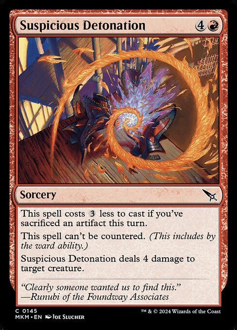 CAD Suspicious Detonation card from the Murders at Karlov Manor set
