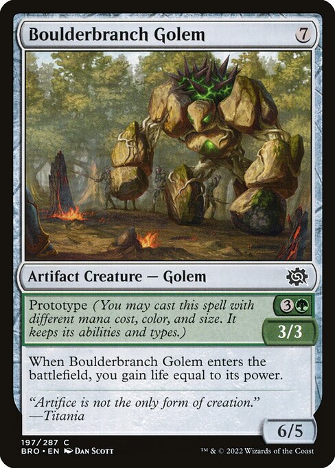  Foil Boulderbranch Golem card from the The Brothers' War set