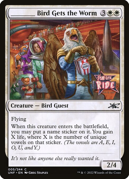 CAD _____ Bird Gets the Worm card from the Unfinity set