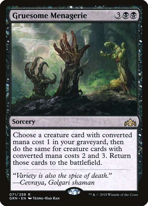 CAD Gruesome Menagerie card from the Guilds of Ravnica set