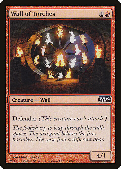 Wall of Torches card from the Magic 2012 set