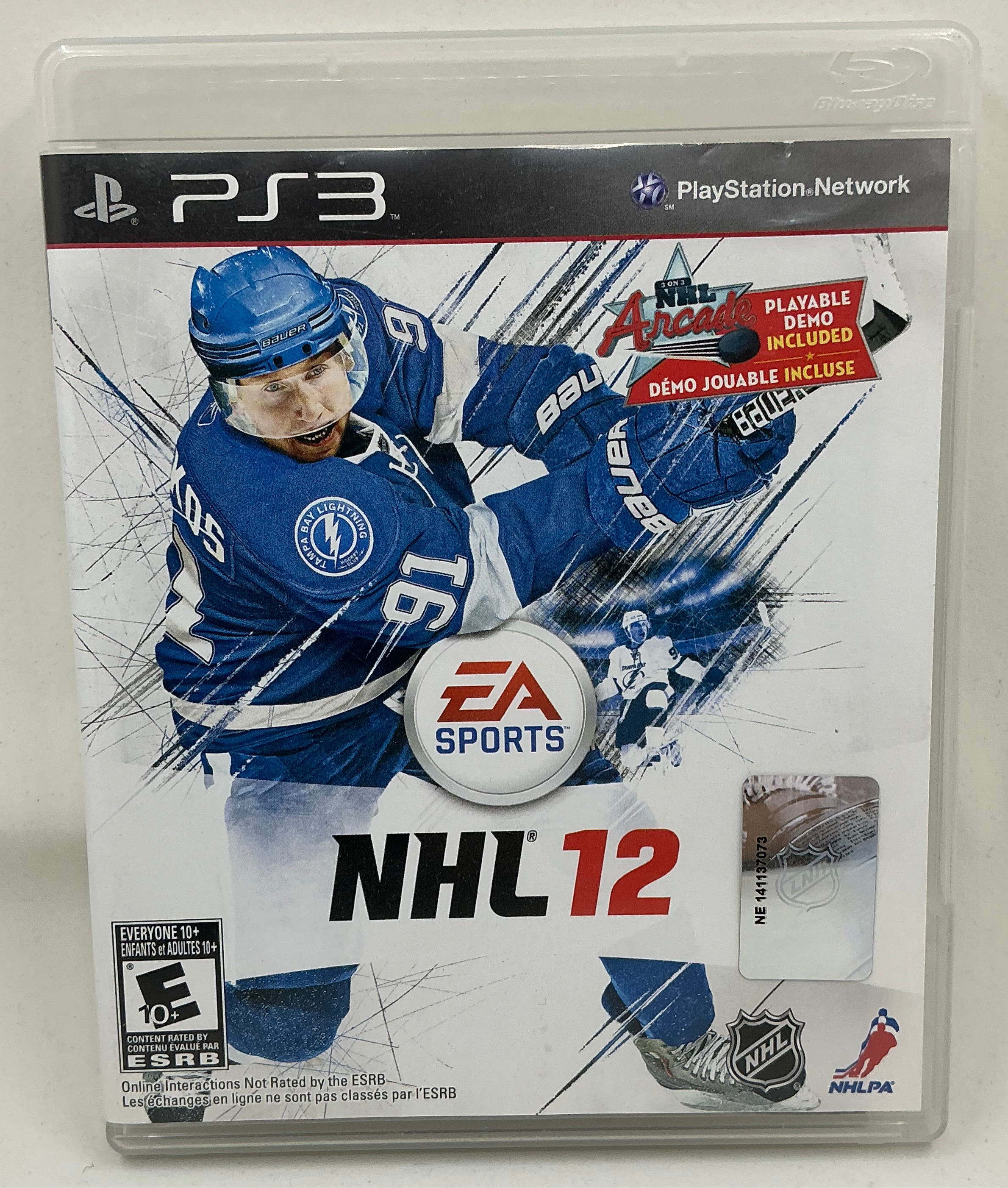 Front cover of the NHL 12 game disc for Playstation 3 on a transparent background.