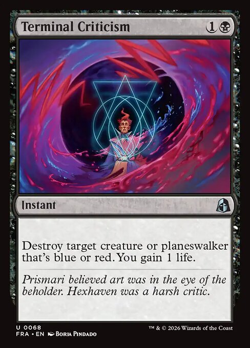 CAD Terminal Criticism card from the Reality Fracture set