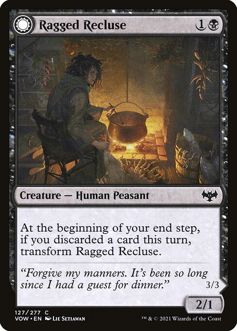 CAD Ragged Recluse // Odious Witch card from the Innistrad: Crimson Vow set