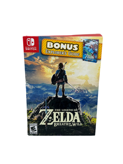 Front side of cardboard box containing the Legend of Zelda: Breath of the Wild bonus edition.