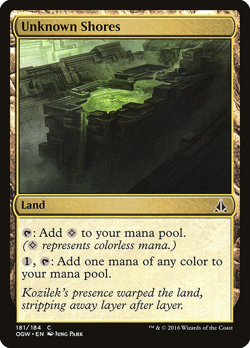 Unknown Shores card from the Oath of the Gatewatch set