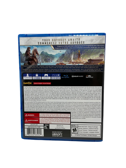 Assassin's Creed: Odysey video game case with artwork and text on a transparent background