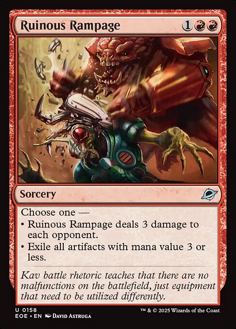 Ruinous Rampage card from the Edge of Eternities set