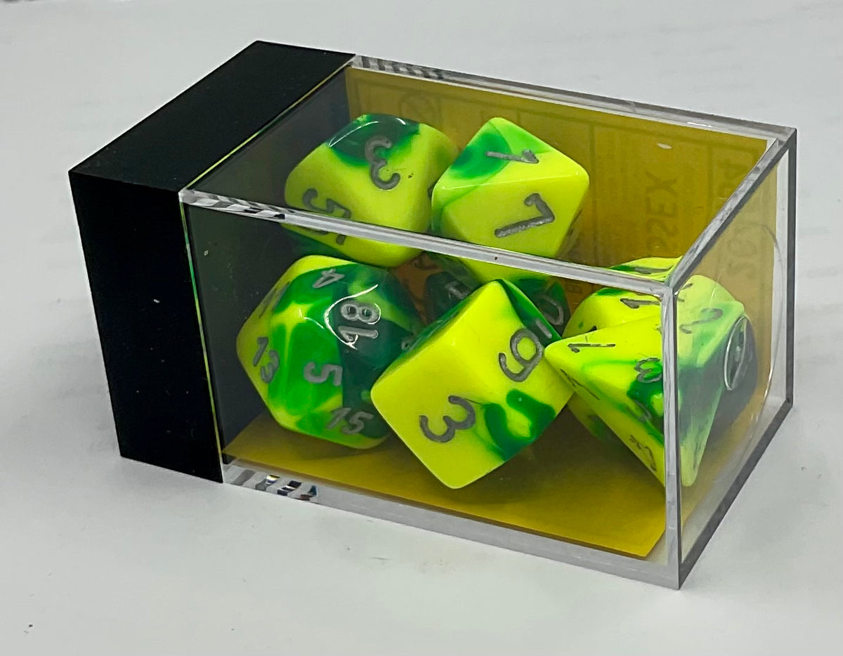 Chessex Green-Yellow (Silver) Polyhedral Dice