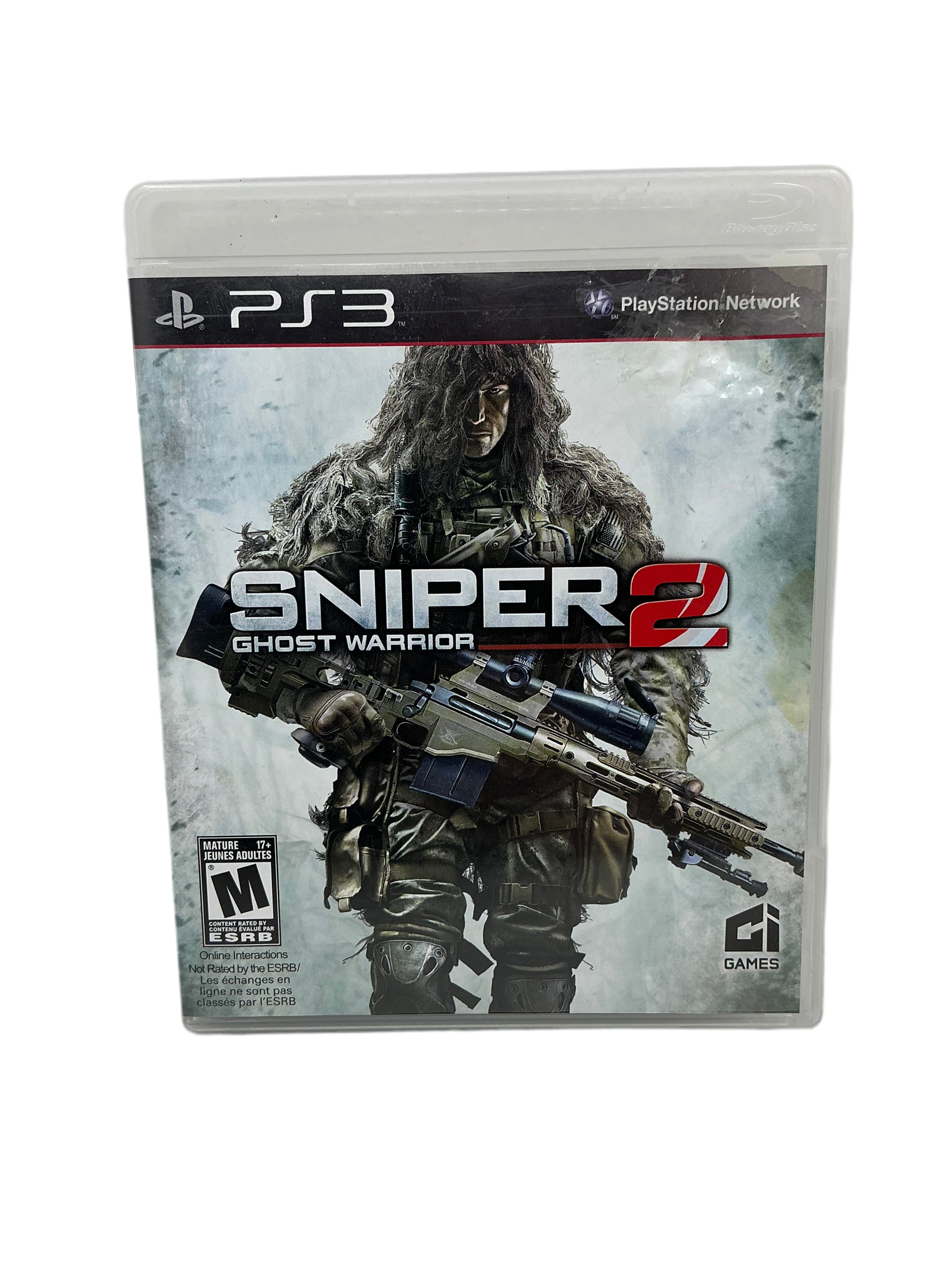 Sniper Ghost Warrior 2 game case for PlayStation 3 on a white background