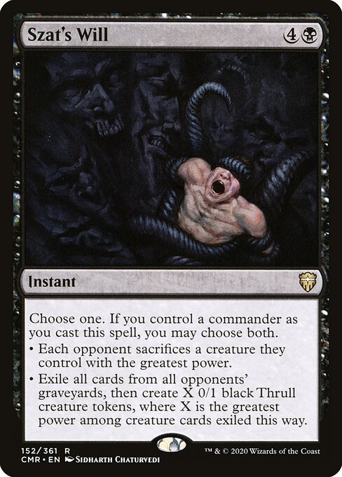  Foil Szat's Will card from the Commander Legends set