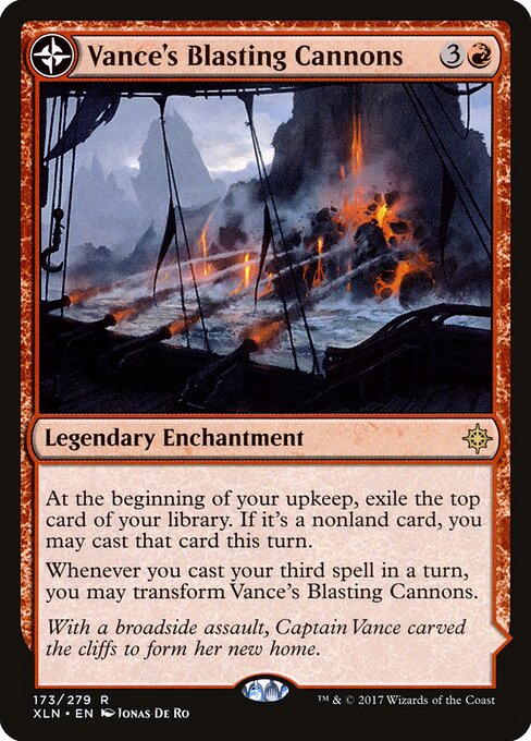 CAD Vance's Blasting Cannons // Spitfire Bastion card from the Ixalan set