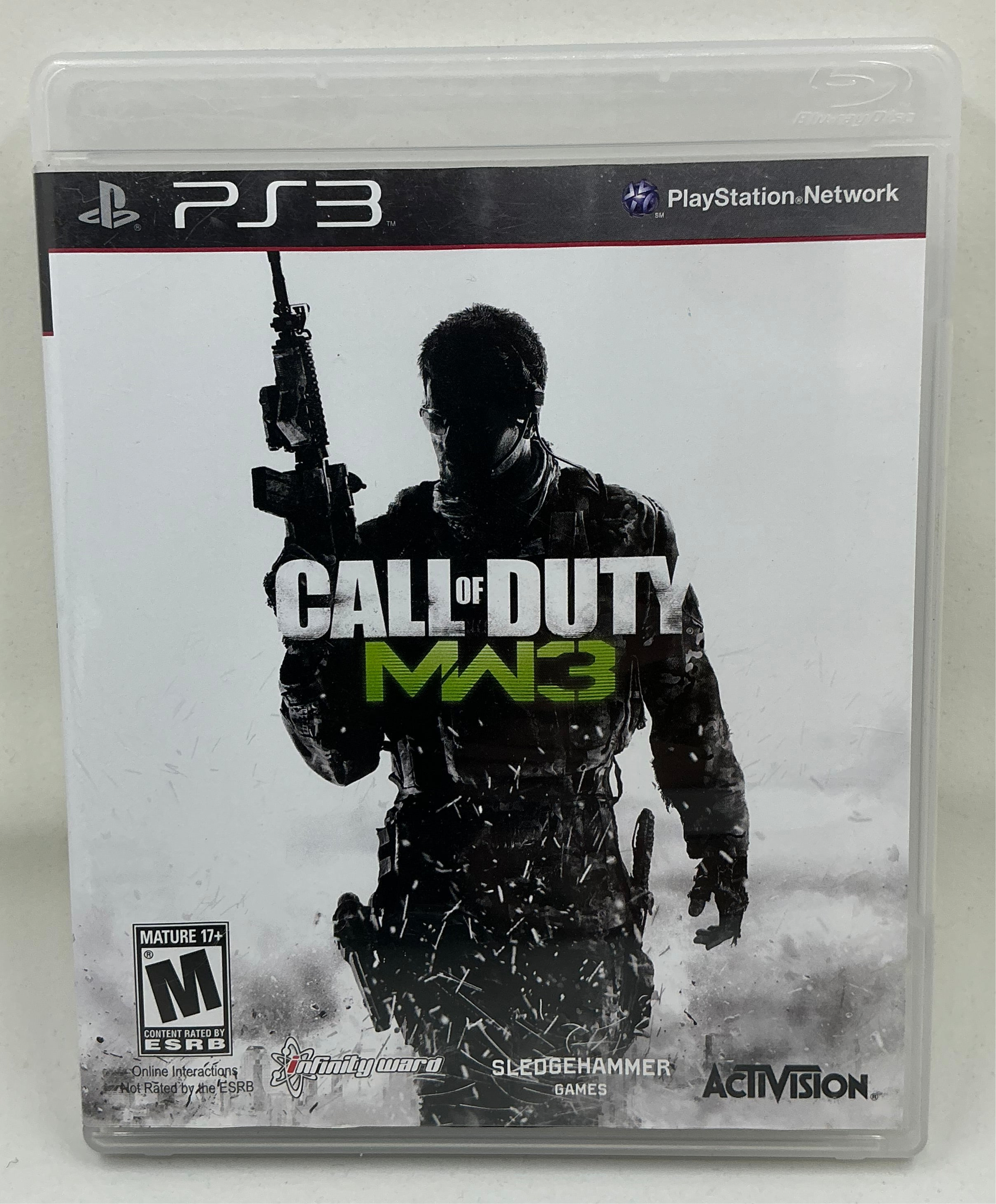 Call of Duty MW3 game case for PS3 on a white background