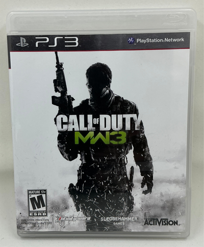 Call of Duty MW3 game case for PS3 on a white background