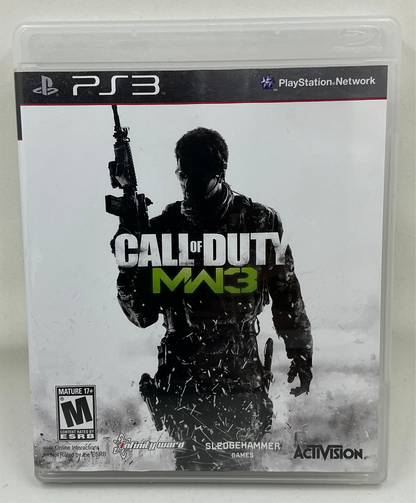 Call of Duty MW3 game case for PS3 on a white background