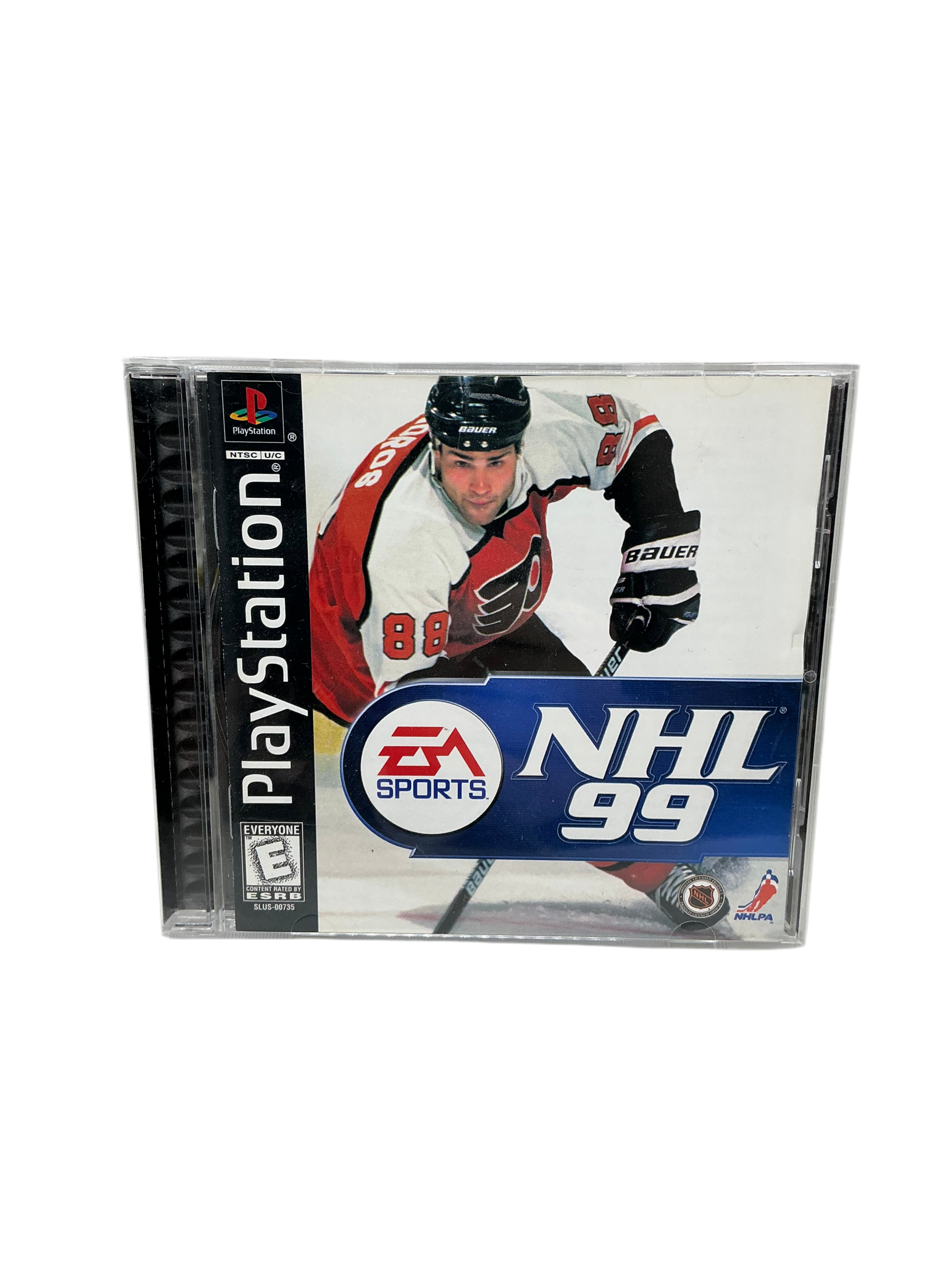 Front cover of the NHL 99 game disc for Playstation on a transparent background.