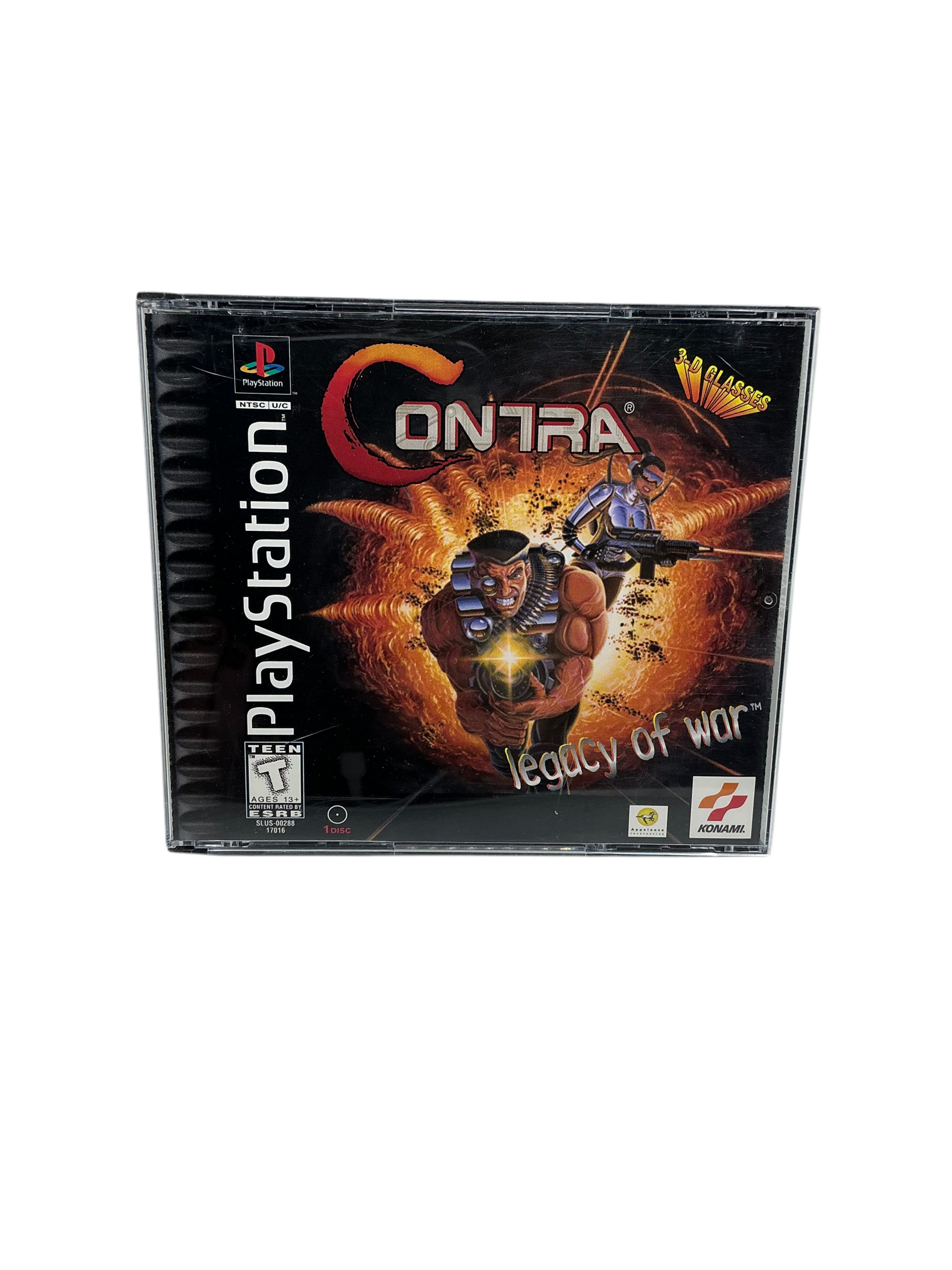 Video game disc case for Contra Legacy of War on a transparent background.